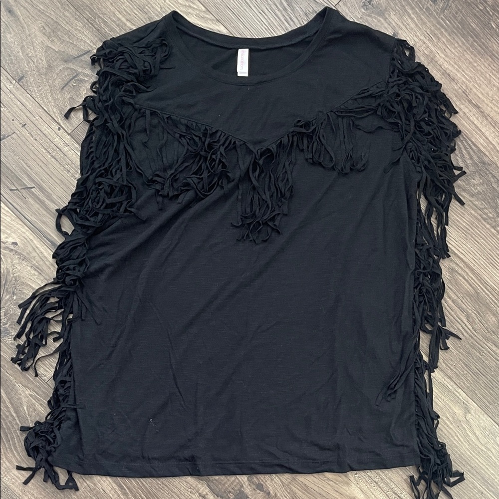 Fringe Black Women's Top